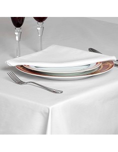 Servilleta Hostelería de Tela Blanca Satén Polialgodón 50X50 cm