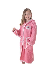 Albornoz Infantil de Baño para Niña 100% Algodón Pink Unicorn 2