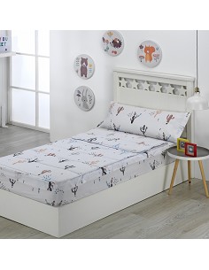Saco Nórdico con Cremallera Edredón Ajustable Cama Infantil Cactus 2