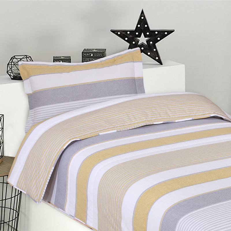 Edredón Ajustable Cama Infantil Zarautz Ocre