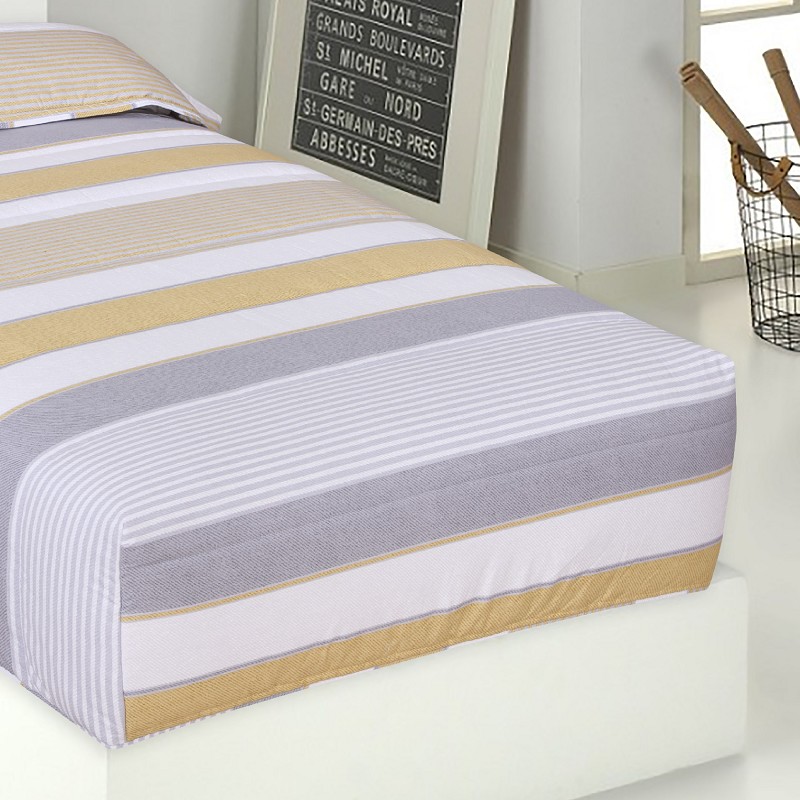 Edredón Ajustable Cama Infantil Zarautz Ocre