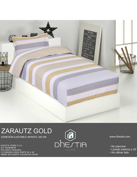 Edredón Ajustable Cama Infantil Zarautz Ocre