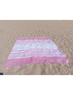 Pareo Fouta de Playa con Flecos Trenzados Tamaño Grande 200x200 cm Harnai 2