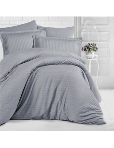 Juego Funda Nórdica Stripe Satén 210 Hilos Algodón Turco 2