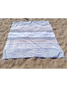 Pareo Fouta de Playa con Flecos Trenzados Tamaño Grande 200x200 cm Jaipur 2