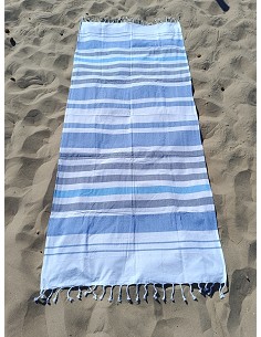 Pareo Fouta de Playa con Flecos Trenzados Tamaño Individual 90x200 cm Salmat