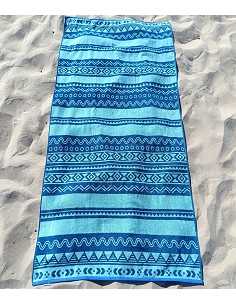 Toalla de Playa Grande Terciopelo 100% Algodón de 90X190 cm Etnica Azteka