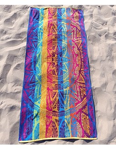 Toalla de Playa Grande Terciopelo 100% Algodón de 90x190 cm Mandala Valdodara