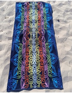 Toalla de Playa Grande Terciopelo 100% Algodón de 90x190 cm Mandala Bankot 2