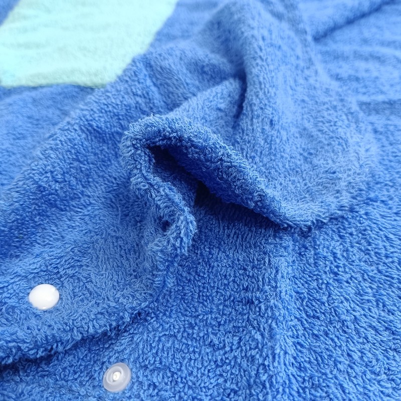 Poncho Infantil Tejido 100% Algodón Natural Modelo Shark Blu