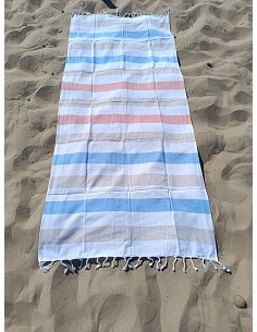 Pareo Fouta de Playa con Flecos Trenzados Tamaño Individual 90x200 cm Pulvila