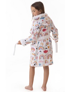 Albornoz Toalla para Niñas Terciopelo 100% Algodón Rainbows 2