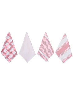 Pack de 4 Paños de Cocina de 40X70 cm Modelo Pink Party Color Rosa