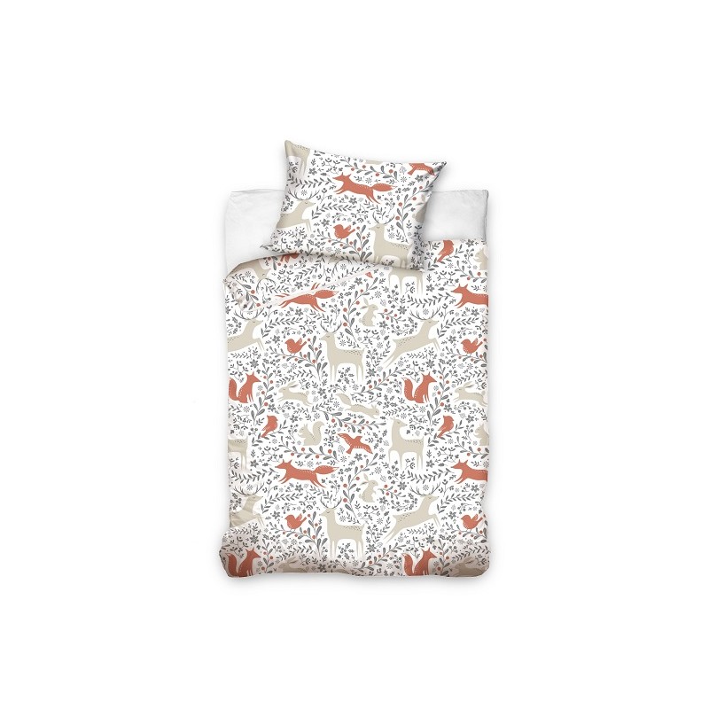 Funda Nórdica para Cuna de Bebé 100% Algodón Natural Modelo Animals