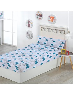 Saco Nórdico con Cremallera para Cama 90 Infantil y Cama 105 Nubes Agua