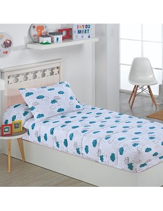 Edredón Ajustable de 350gr Cama 90 Infantil y Cama 105 Nubes Agua