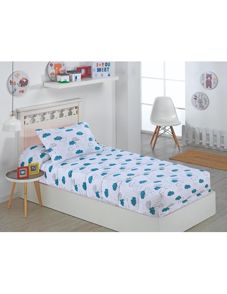 Edredón Ajustable de 350gr Cama 90 Infantil y Cama 105 Nubes Agua