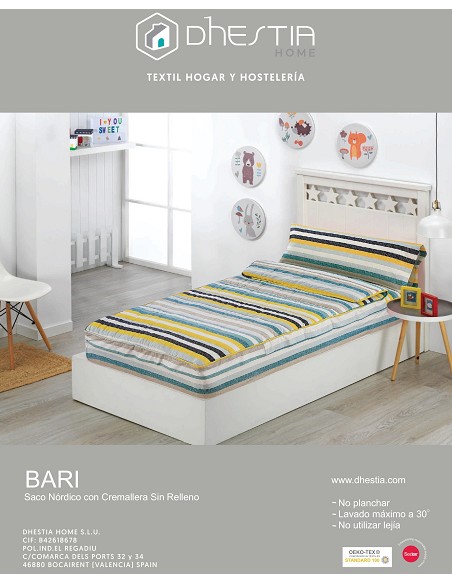 Saco Nórdico Ajustable con Cremallera Cama 90 y Cama 105 Modelo Bari