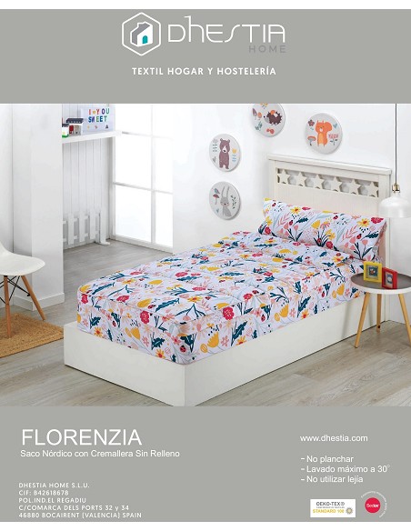 Saco Nórdico con Cremallera Ajustable Cama Infantil 90 y Cama 105 Florenzia