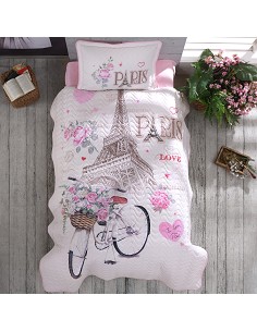 Colcha Bouti Infantil Juvenil Algodón Turco Eiffel Paris 2