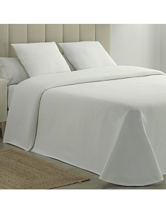 Colcha Piqué Aitana Blanca Calidad Hotel Tejido Polialgodón 2