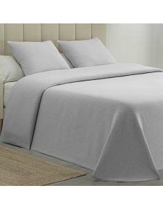 Colcha Piqué Aitana Gris Calidad Hotel Tejido Polialgodón