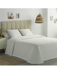 Colcha Piqué Cubic Blanca Calidad Hotel Tejido Polialgodón 2