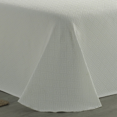 Colcha Piqué Cubic Blanca Calidad Hotel Tejido Polialgodón