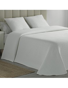 Colcha Piqué Rombos Blanca Calidad Hotel Tejido Polialgodón