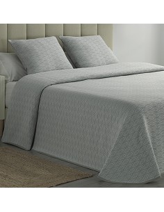 Colcha Piqué Rombos Gris Calidad Hotel Tejido Polialgodón