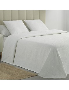 Colcha Piqué Flores Relieve Modelo Floritura Blanca 2