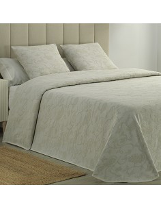 Colcha Piqué Flores en Relieve Modelo Floritura Beige 2