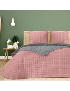 Colcha Bouti de Verano Bicolor Patrón Cosido de Cuadros Modelo Albir 2