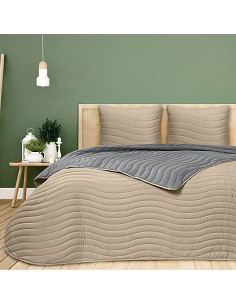 Colcha Bouti de Verano Bicolor Patrón Cosido Olas Modelo Altea