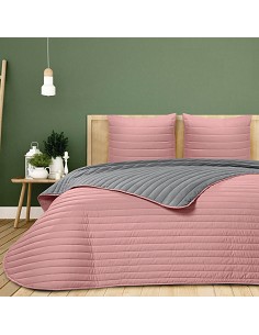 Colcha Bouti de Verano Bicolor Patrón Cosido de Lineas Modelo Moraira 2