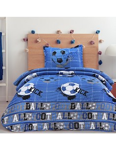 Colcha Bouti Cosida Cama Infantil y Juvenil Modelo Fútbol Quick
