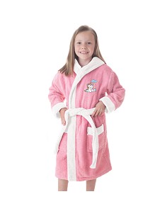 Albornoz de Baño Infantil Capucha para Niñas Blanc Unicorn 100% Algodón