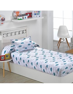 Colcha Bouti Ajustable Cama Nido Infantil y Juvenil de Verano Nubes Agua