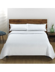 Juego de Funda Nórdica Blanca Hotel Polialgodón 50/50 con Funda de Almohada