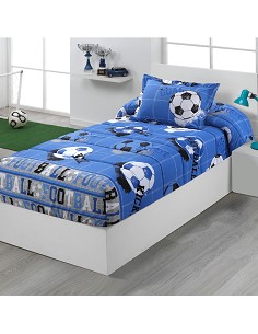 Edredon Ajustable Cama Infantil y Juvenil con Rellno 350gr Diseño Futbol Kick