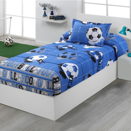 Edredon Ajustable Cama Infantil y Juvenil con Rellno 350gr Diseño Futbol Kick