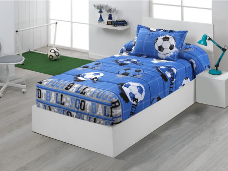 Edredon Ajustable Cama Infantil y Juvenil con Rellno 350gr Diseño Futbol Kick