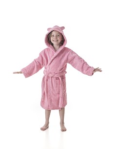 Albornoz Niños y Niñas 100% Algodón Natural Capucha con Orejas 2