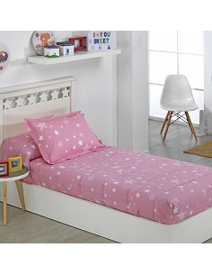 Edredón Ajustable Infantil Cama 90 y Cama 105 Stars Rosa 2