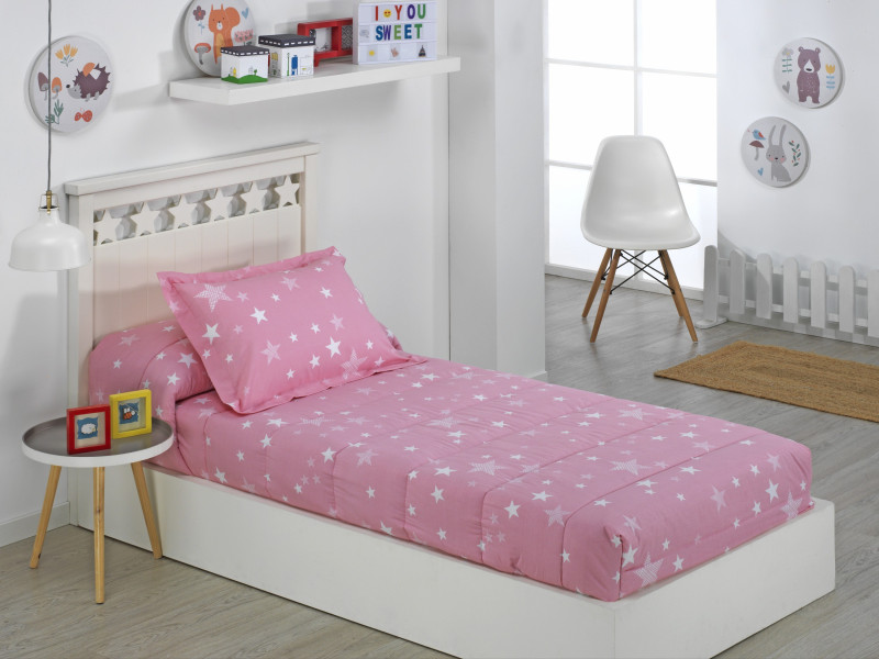 Comprar Edredón Ajustable Infantil Cama 90 y Cama 105 Stars Rosa