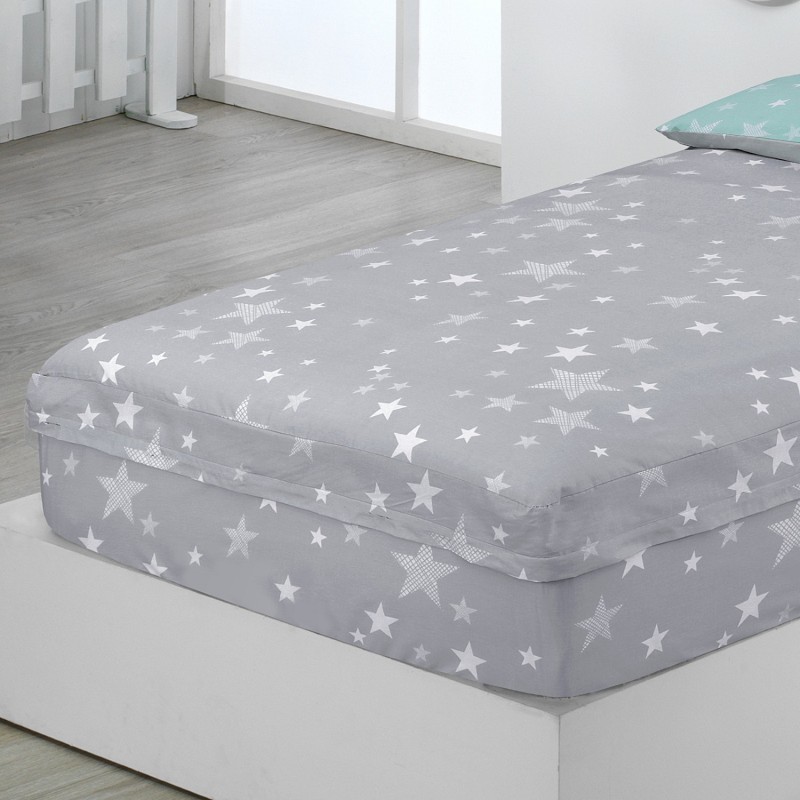 Saco Nordico 4 Estaciones Bajera Ajustable con Cremallera y Fuelle Stars Gris