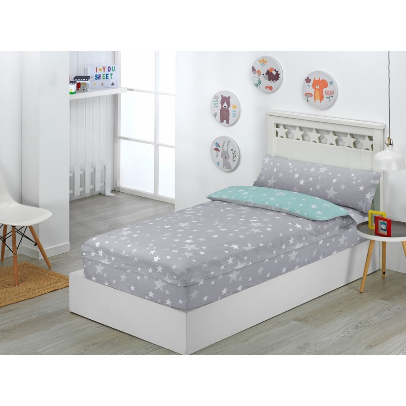 Saco Nordico 4 Estaciones Bajera Ajustable con Cremallera y Fuelle Stars Gris