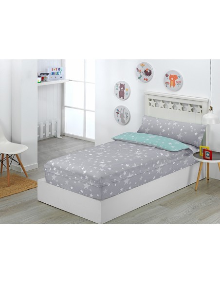 Saco Nordico 4 Estaciones Bajera Ajustable con Cremallera y Fuelle Stars Gris