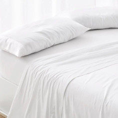 Funda Almohada Premium Hotel Blanca - 180 Hilos y 140 Gramos - Tejido Mercerizado PoliAlgodón 2