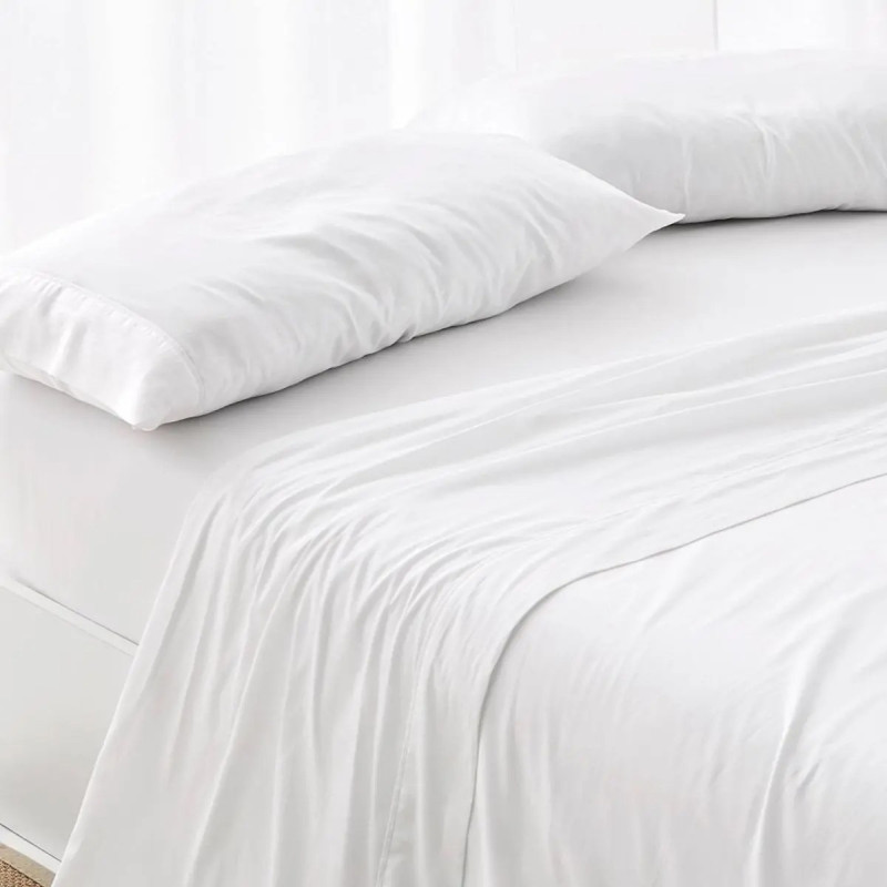 Funda Almohada Premium Hotel Blanca - 180 Hilos y 140 Gramos - Tejido Mercerizado PoliAlgodón
